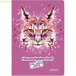 Herlitz Aufgabenheft A5 48 Blatt für coole Köpfe Motiv Luchs