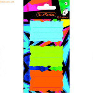 10 x Herlitz Buchetiketten Neon Art VE=3 Blatt