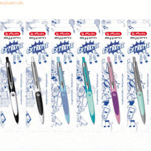 6 x Herlitz Gelschreiber my.pen farbig sortiert