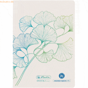 10 x Herlitz Notizheft Greenline A6 liniert(51) 32 Blatt Ginkgo