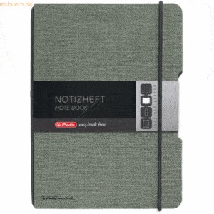 5 x Herlitz Notizheft flex my.book Leinen A6 40 Blatt punktiert grau