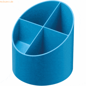 4 x Herlitz Köcher rund RC intensiv blau 4 Fächer 111x106 mm