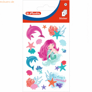 10 x Herlitz Sticker-Etikett Meerjungfrau 3 Blatt