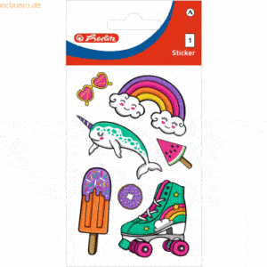 10 x Herlitz Sticker-Etikett Kids Motiv 8 Folie Girls mix