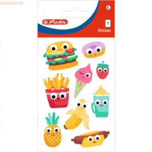 10 x Herlitz Schmucketikett Kids Motiv 5 selbstklebend Funny foods VE=