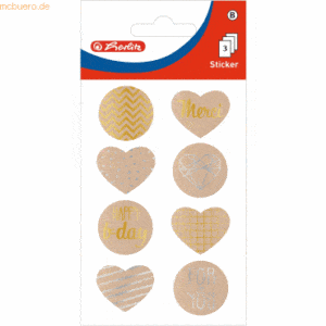 10 x Herlitz Kraftpapiersticker Motiv 3 selbstklebend Mix gold/silber