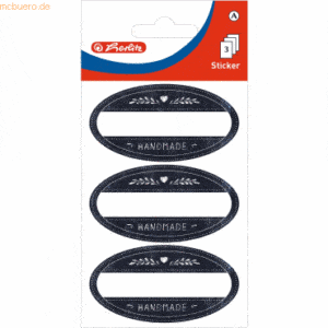 10 x Herlitz Deko-Sticker Motiv 1 selbstklebend Tafellook oval VE=3 Bl