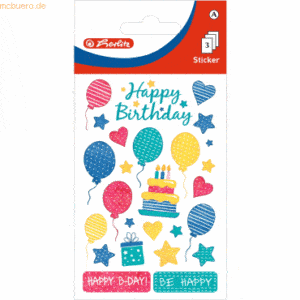 10 x Herlitz Deko-Sticker Motiv 12 selbstklebend Luftballons VE=3 Blat