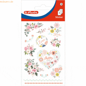 10 x Herlitz Deko Sticker Motiv 16 selbstklebend Blumen VE=3 Blatt
