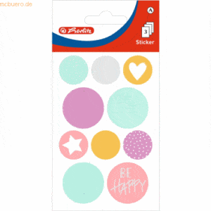 10 x Herlitz Deko-Sticker Motiv 18 selbstklebend Kreise VE=3 Blatt