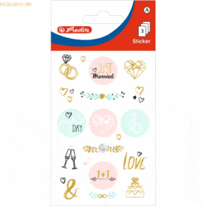 10 x Herlitz Deko-Sticker Motiv 19 selbstklebend Hochzeit VE=3 Blatt