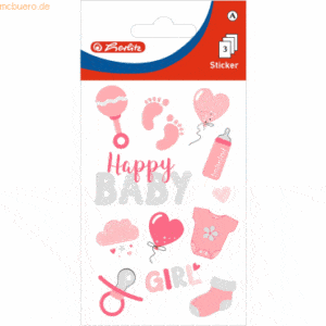 10 x Herlitz Deko-Sticker Motiv 20 selbstklebend Baby Girl VE=3 Blatt