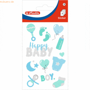 10 x Herlitz Deko-Sticker Motiv 21 selbstklebend Baby Boy VE=3 Blatt