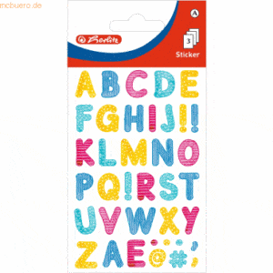 10 x Herlitz Deko-Sticker Motiv 24 selbstklebend Buchstaben VE=3 Blatt