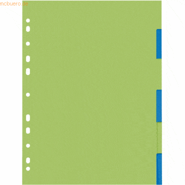 Herlitz Register A4 6-teilig Greenline Manila-Recycling-Karton blanko