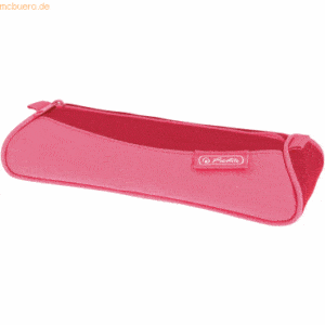 2 x Herlitz Schüleretui Faulenzer dreikant pink/red Polyester BxHxT 22