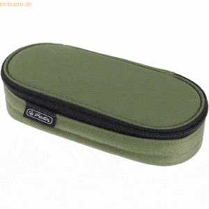 2 x Herlitz Schüleretui Faulenzer olive green Polyester BxHxT 215x60x9