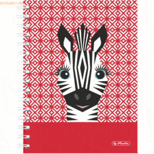 2 x Herlitz Kollegblock A5 70g/qm 100 Blatt kariert Cute Animals Zebra