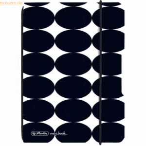 5 x Herlitz Notizheft flex A6 40 Blatt punktiert Just Black