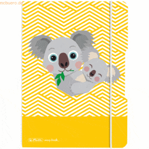 5 x Herlitz Notizheft flex PP A5 40 Blatt punktiert Cute Animals Koala