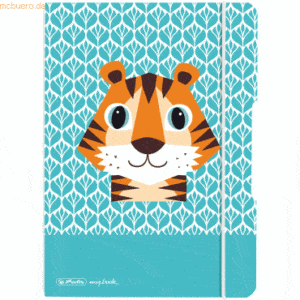 5 x Herlitz Notizheft flex PP A5 40 Blatt punktiert Cute Animals Tiger