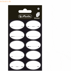 10 x Herlitz Sticker-Etikett 3 Blatt Just Black Just Black