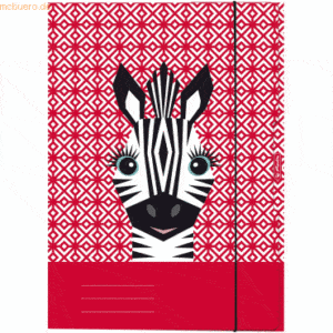 5 x Herlitz Sammelmappe A4 Karton 350 g/qm Cute Animals Zebra