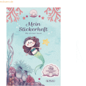 5 x Herlitz Stickerheft A5 Meerjungfrau 4 Blatt / 150 Etiketten