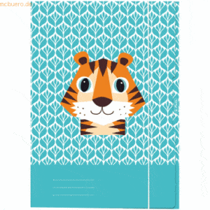 5 x Herlitz Sammelmappe A3 Karton 350 g/qm Cute Animals Tiger