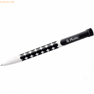 6 x Herlitz Kugelschreiber Just Black schwarz/weiß
