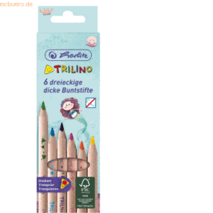 12 x Herlitz Farbstift Trilino 5mm Meerjungfrau VE=6 Farben