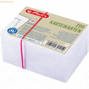 8 x Herlitz Karteikarten A8 liniert 180 g/qm weiß VE=200 Stück