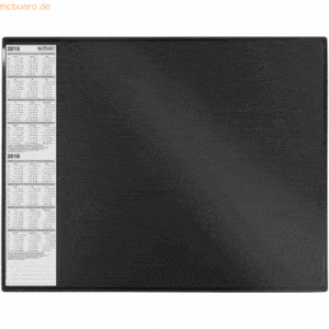 Herlitz Schreibunterlage 63x50cm Kunststoff mit Kalendarium schwarz