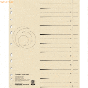 Herlitz Trennblatt A4 chamois VE=50 Stück