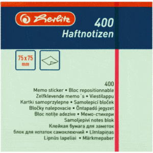 Herlitz Haftnotizen 75x75mm VE=400 Blatt pastellfarben (rosa
