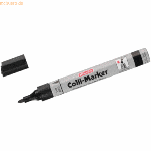 6 x Herlitz Permanentmarker 1-4mm schwarz VE=5 Stück