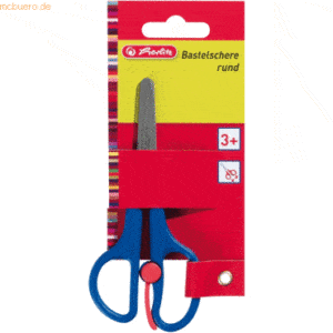 5 x Herlitz Bastelschere 13cm rund mit Schneidhilfe farbig sortiert