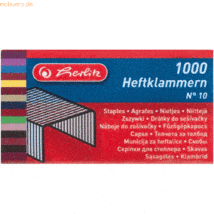 10 x Herlitz Heftklammern Nr. 10 VE=1000 Stück