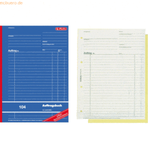 3 x Herlitz Formularbuch Auftrag A4 104 2x40 Blatt selbstdurchschreibe