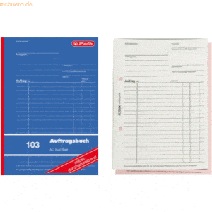 5 x Herlitz Formularbuch Auftrag A5 103 3x40 Blatt selbstdurchschreibe