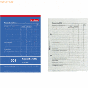 10 x Herlitz Kassenberichts-Block A5 501 50 Blatt