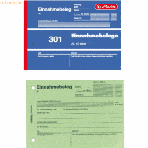 5 x Herlitz Formularbuch Einnahmebeleg A6 301 50 Blatt