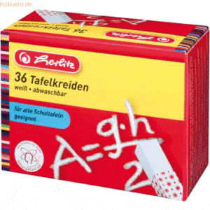 2 x Herlitz Tafelkreide VE=36 Stück weiß