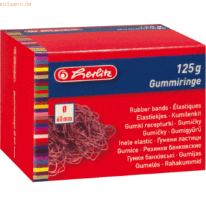 4 x Herlitz Gummiringe 60mm 125g rot