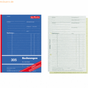 10 x Herlitz Formularbuch Rechnung A5 305 2x40 Blatt selbstdurchschrei