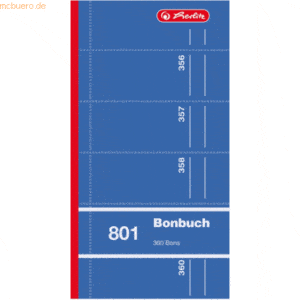 5 x Herlitz Bonbuch 801 360 Abrisse farbig sortiert
