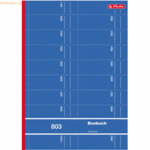 5 x Herlitz Bonbuch A4 803 1000 Abrisse farbig sortiert