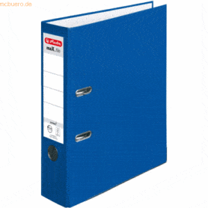 Herlitz Ordner protect Kunststoff (PP) A4 8cm blau VE=5 Stück maX.file