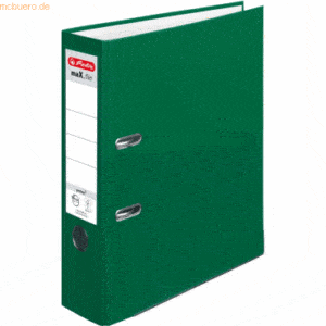 Herlitz Ordner protect Kunststoff (PP) A4 8cm grün VE=5 Stück maX.file