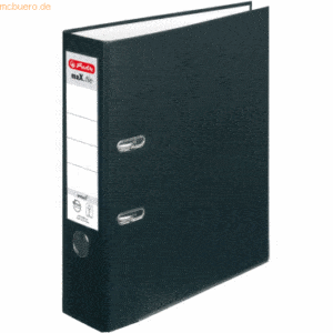 Herlitz Ordner protect Kunststoff (PP) A4 8cm schwarz VE=5 Stück maX.f